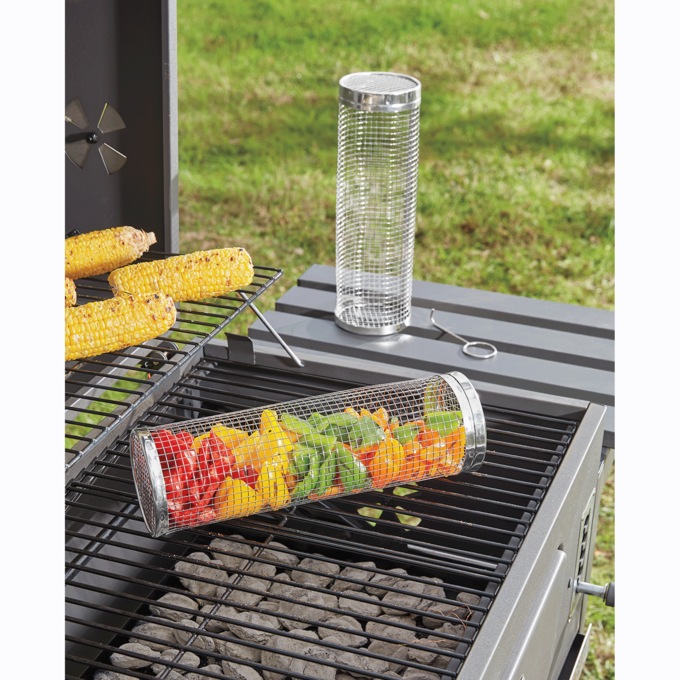 Set of 2 Rolling Grill Baskets, , large