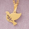 10K Gold Peace Dove Pendant, , large