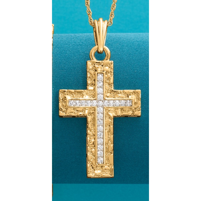 Nugget Cross Pendant, , large