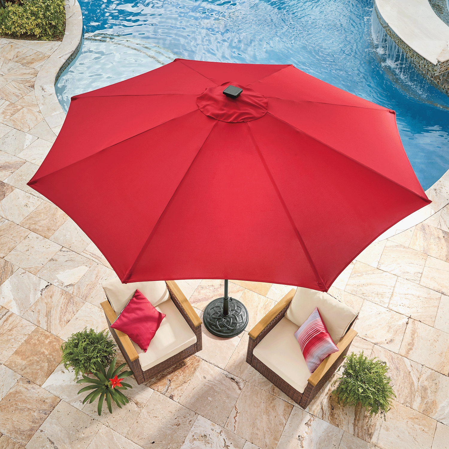 afw patio umbrella 10ft 3 Tier Auto-tilt Outdoor Double Vented Umbrella Rust and Corrosion.6 9' Tilt Umbrella Gray