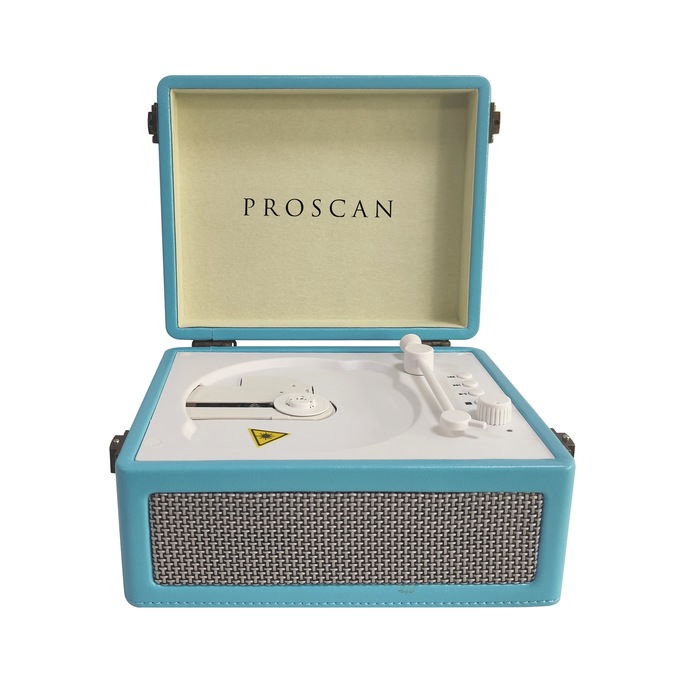 Proscan Retro Suitcase-Style CD Player with Bluetooth, Blue, large