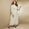 Long-Sleeve Smocked-Waist Maxi Dress, , large