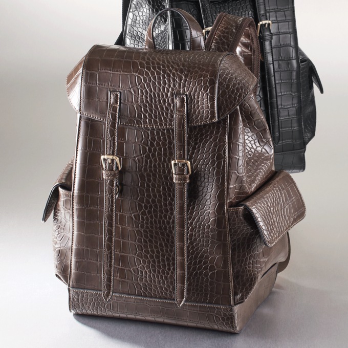 Faux-Croco Backpack, , large