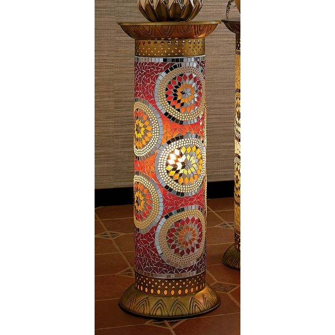 Mosaic Lit Pedestal Table, , large