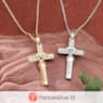 Personalized Birthstone Cross Necklace, , large