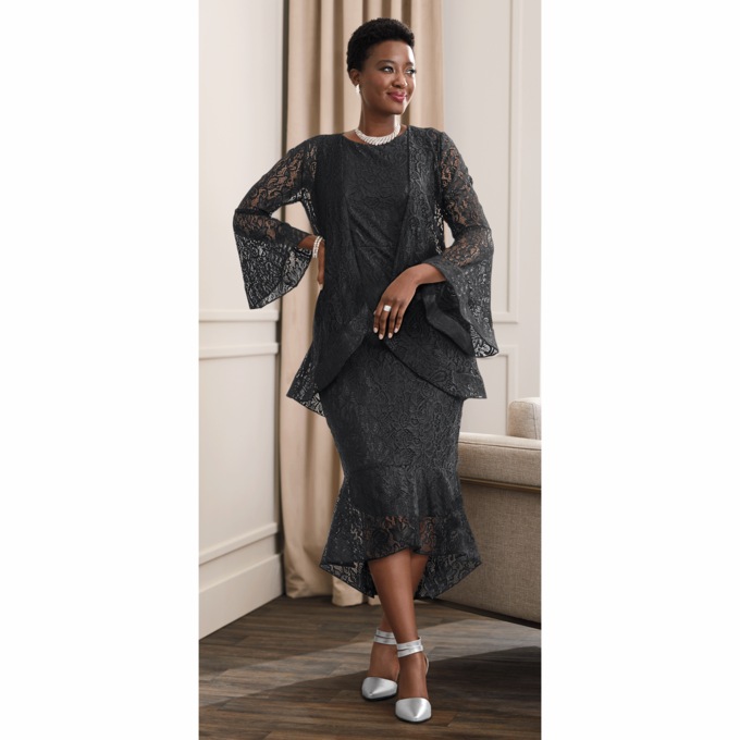Seleata Allover Lace Jacket Dress Montgomery Ward