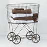 Vintage-Style Rolling Laundry Cart, , large