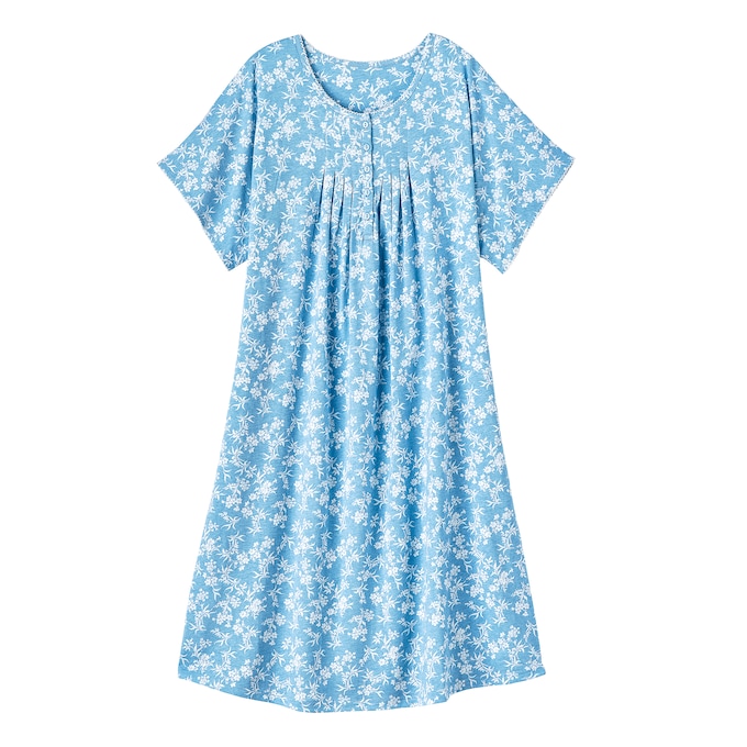 Short-Sleeve Knit Nightgown, , large
