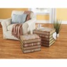 Set of 2 Romantic Floral Book Nesting Ottomans, , large