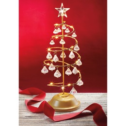 Lit Golden Christmas Tree, , large