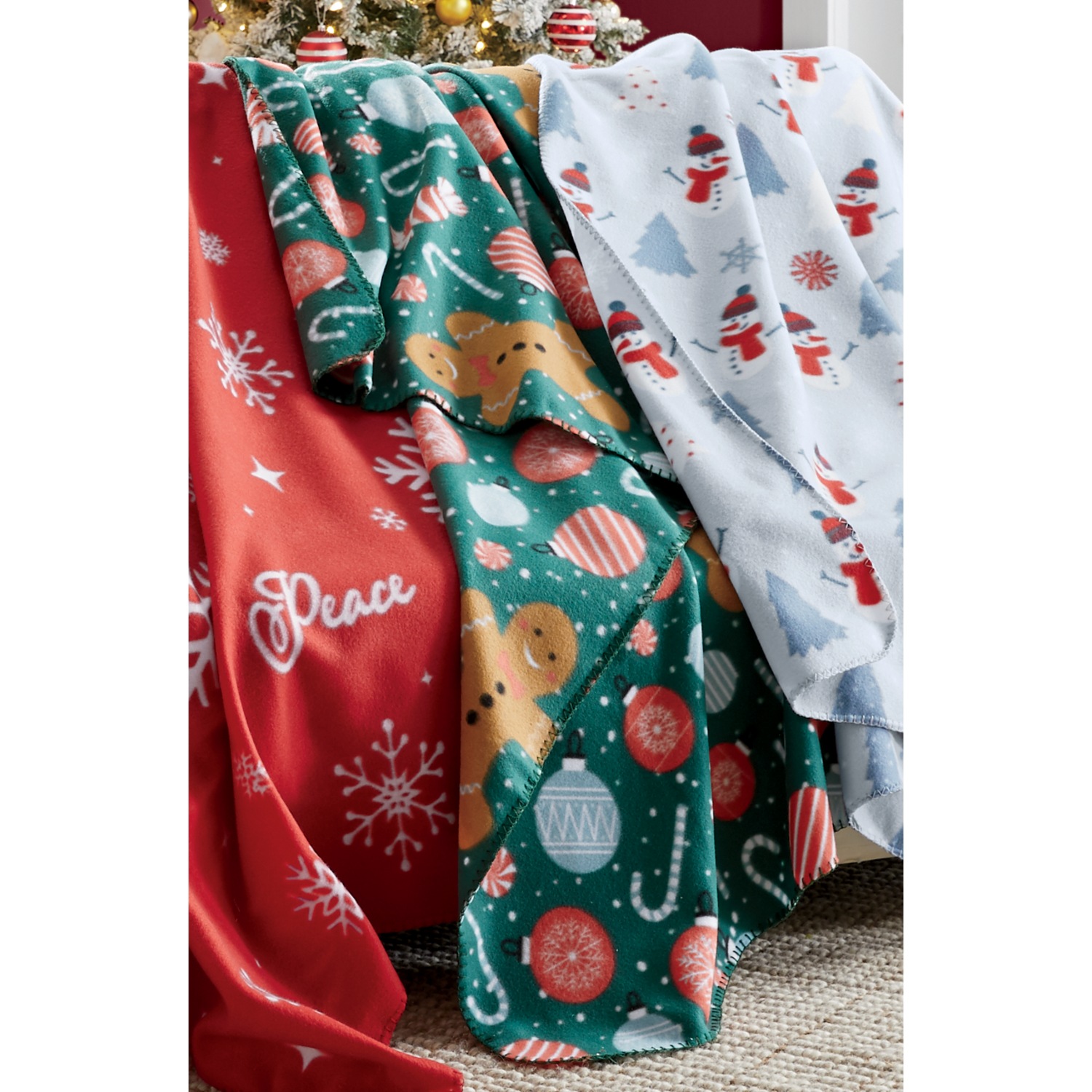Holiday Novelty Fleece Throw Montgomery Ward