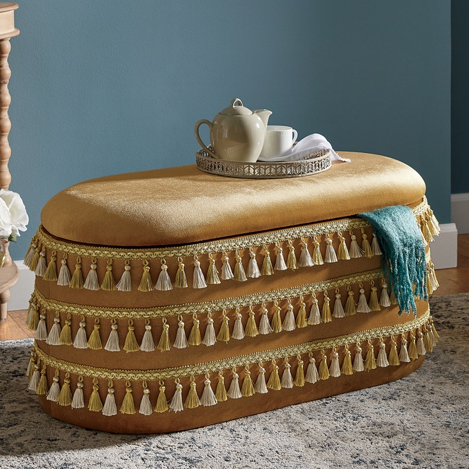 Tassel Storage Bench, , large