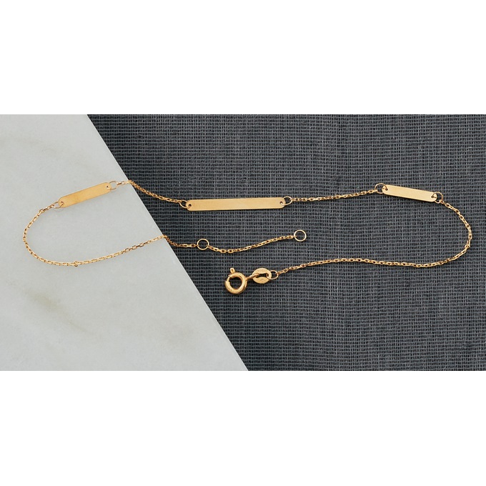 14K Bar/Chain Anklet, , large