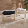 Velvet Button-Tufted Bench, , large