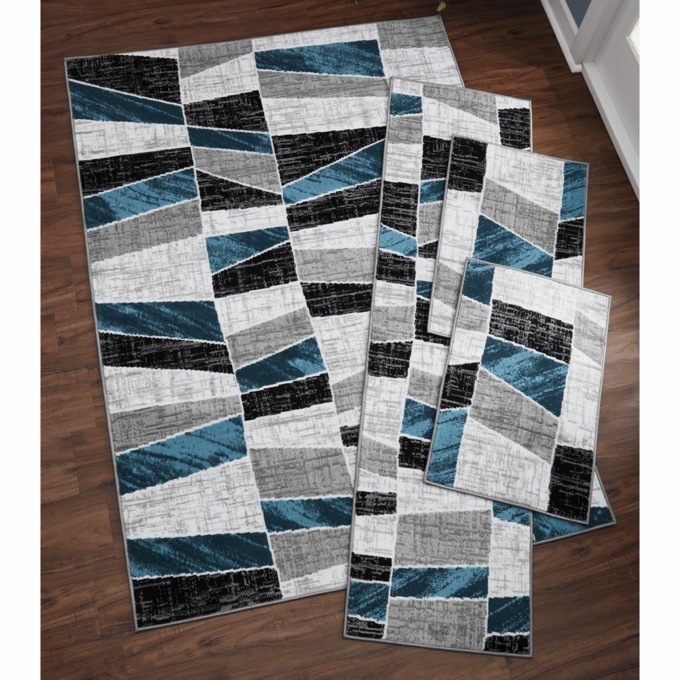 4-Piece Modern Lines Rug Set, , large