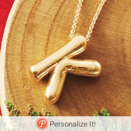Personalized Initial Puff Pendant, , large