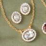 Gemstone Necklace and Earring Set, , large