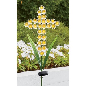 Solar Metal Cross Garden Stake, , large