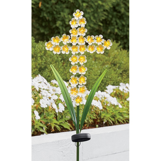 Solar Metal Cross Garden Stake, , large