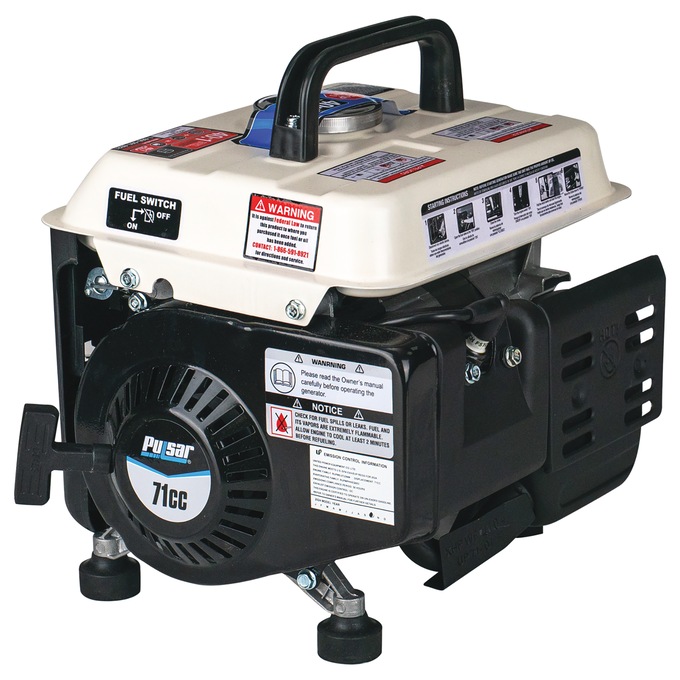 Pulsar 1200W/900W 2-Stroke Gas Generator, Black, large