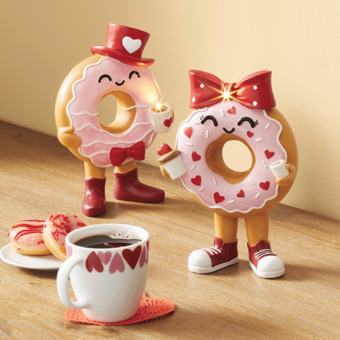 Donut What I&rsquo;d Do Without You 2-Piece Lit Figurine Set, , large