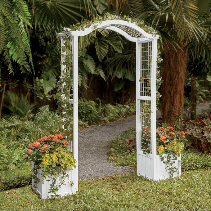 Garden Arch with Planters, , large
