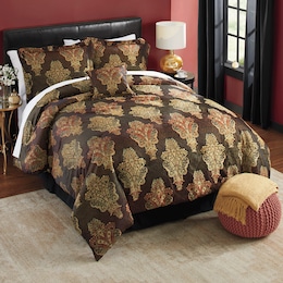 Zarah 4-Piece Jacquard Comforter Set and Window Treatments, , large