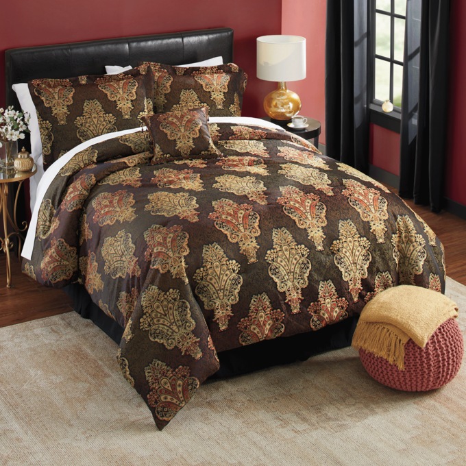 Zarah 4-Piece Jacquard Comforter Set, , large