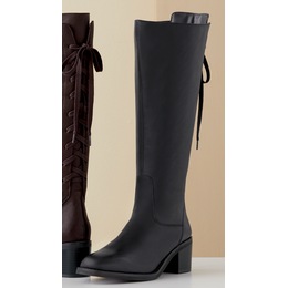 Back Lace-Up Boot, Black, large