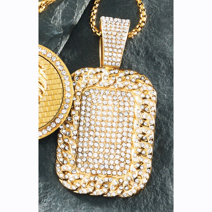 Majesty Crystal Dog Tag Pendant, , large