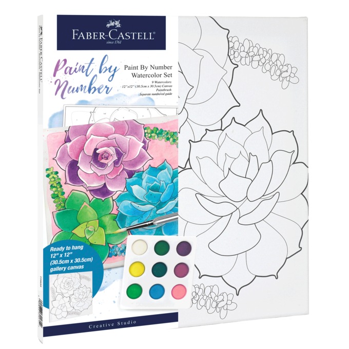 Faber-Castell Paint-by-Number Watercolor Set, , large