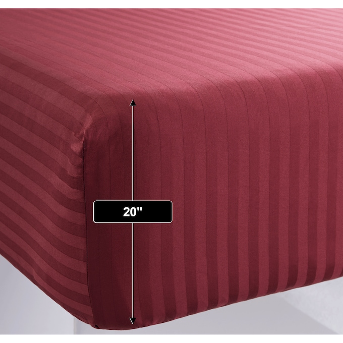 400-Thread Count Egyptian Cotton Sateen Stripe Sheet Set, , large