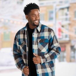 Quilt-Lined Flannel Jacket, , large