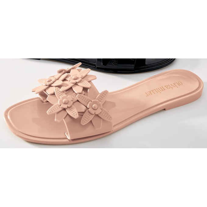 Olivia Miller 3-D Floral Slide, , large