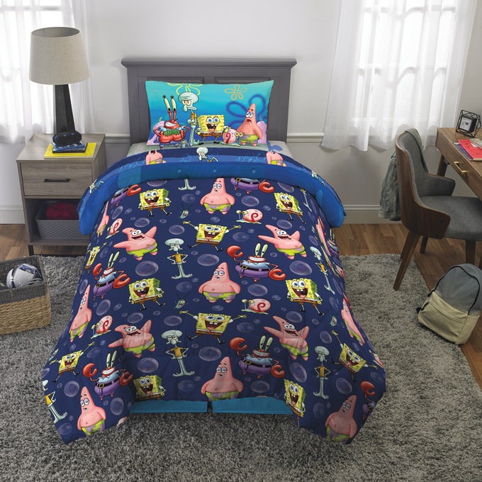Spongebob Bedding Set - Twin/Full, Blue, large
