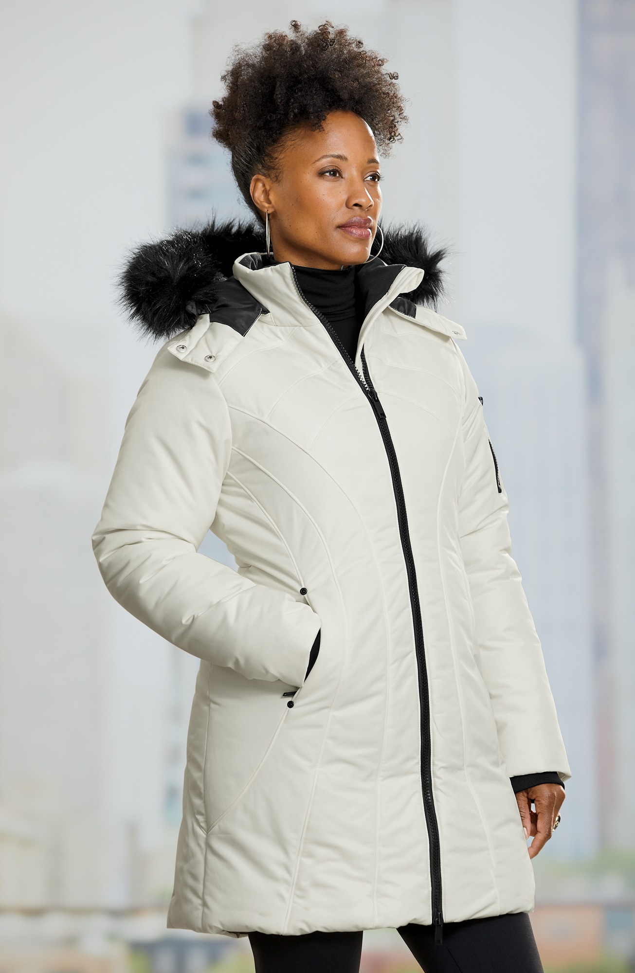 noize nicole faux fur trim parka