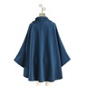 Fleece Ruffle-Trim Cape, Teal, large