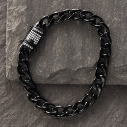 Majesty Black Curb Ion Bracelet, , large