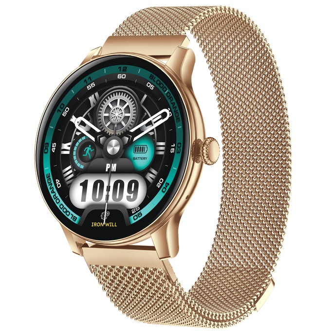 IG Round Smartwatch, Gold, large
