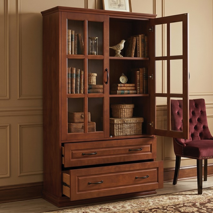 Dawson Media Display Cabinet, Walnut, large