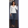 Katie Open-Cut Sweater, , large