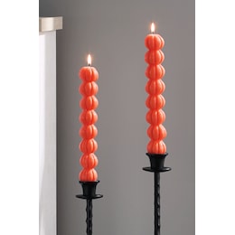 Set of 2 Stacked Pumpkin Wax Taper Candles, , large