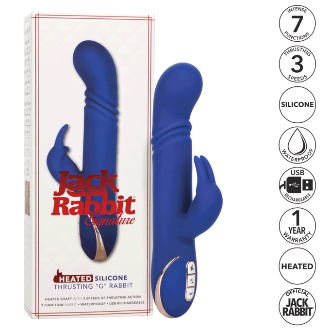 Jack Rabbit Signature Heated Silicone Thrusting G Rabbit By Calexotics, , large