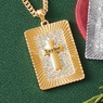 Name Crystal Cross Pendant, , large