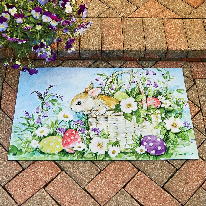 Bunny Basket Mat - 18" X 30", , large