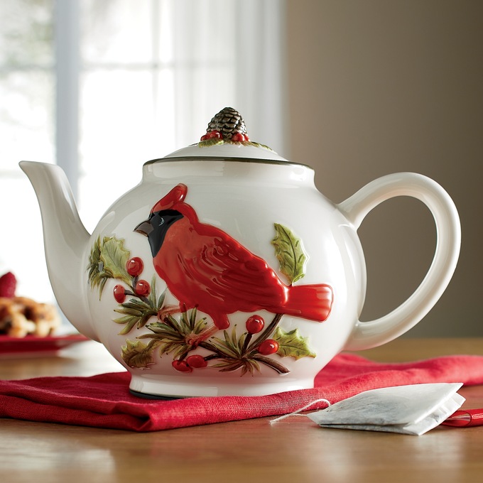 Holiday Cardinal Teapot, , large