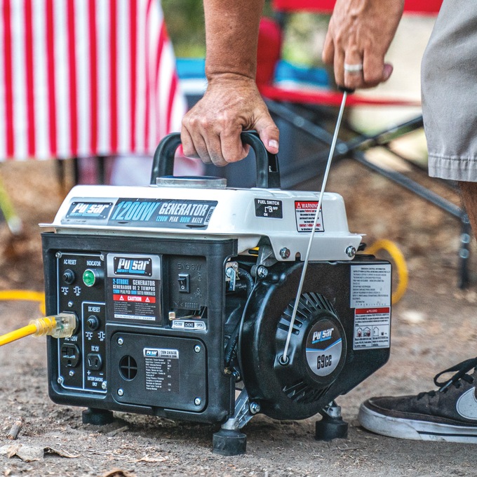 Pulsar 1200W/900W 2-Stroke Gas Generator, Black, large