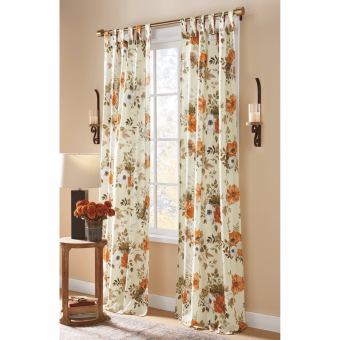 Fall Floral Button Tab-Top Panel, , large