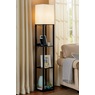 Powered Floor Lamp with Shelves, , large
