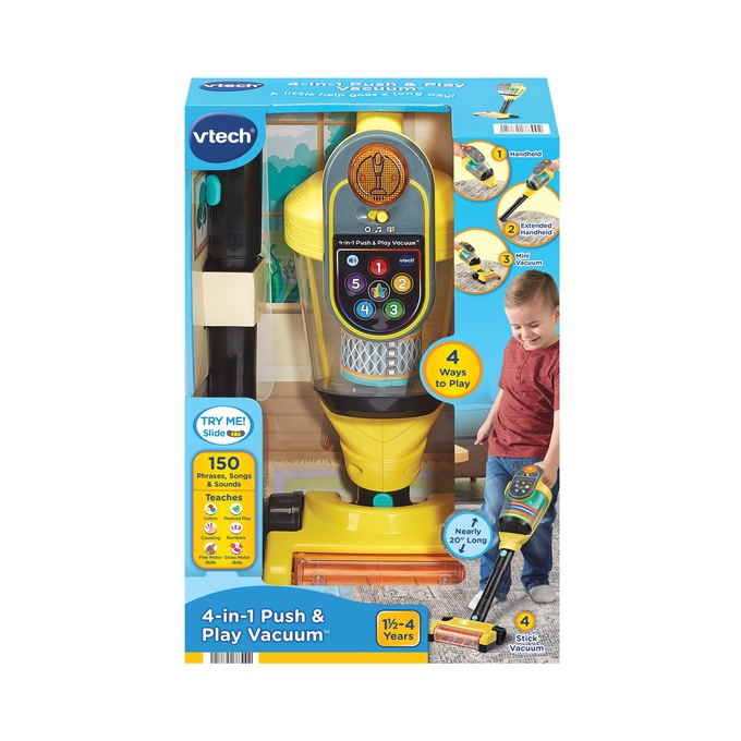 VTech 4-in-1 Push & Play Vacuum, Yellow, large
